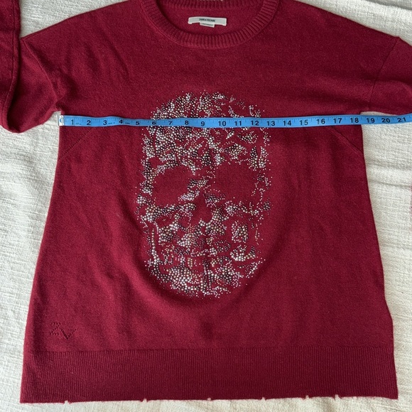 Zadig & Voltaire Red Gaby Embellished Skull Wool & Cashmere Jumper Size M - Picture 12 of 14